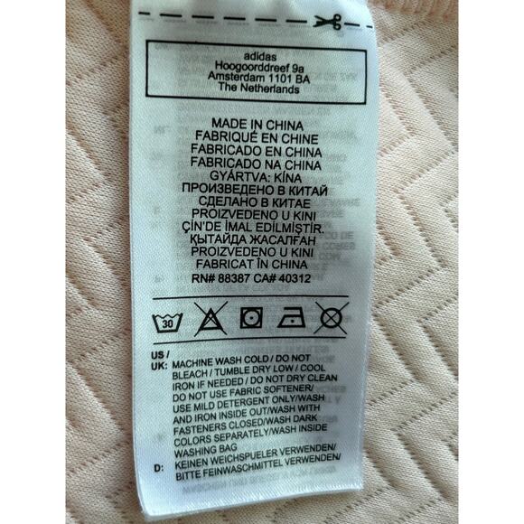 Adidas Pink ZigZag Textured Full Zip Jacket, Size Small - Picture 10 of 11